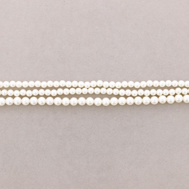 THREE ROWS BALL SHORT NECKLACE WITH PEARL FINISH