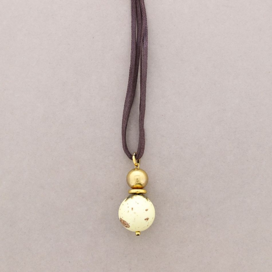 LONG NECKLACE METAL RESIN PENDANT