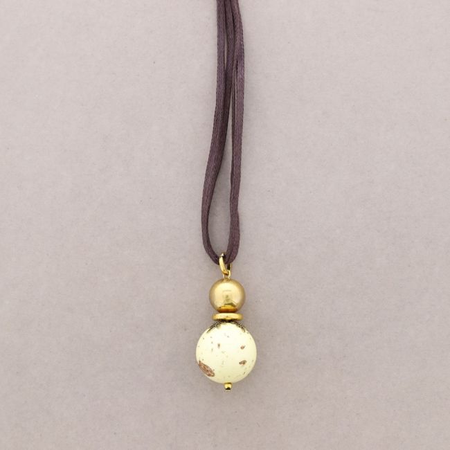 LONG NECKLACE METAL RESIN PENDANT