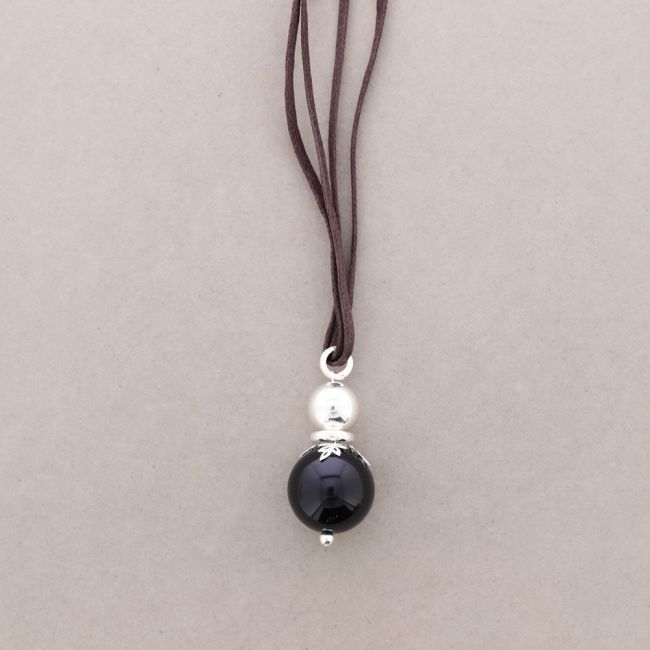 LONG NECKLACE METAL RESIN PENDANT