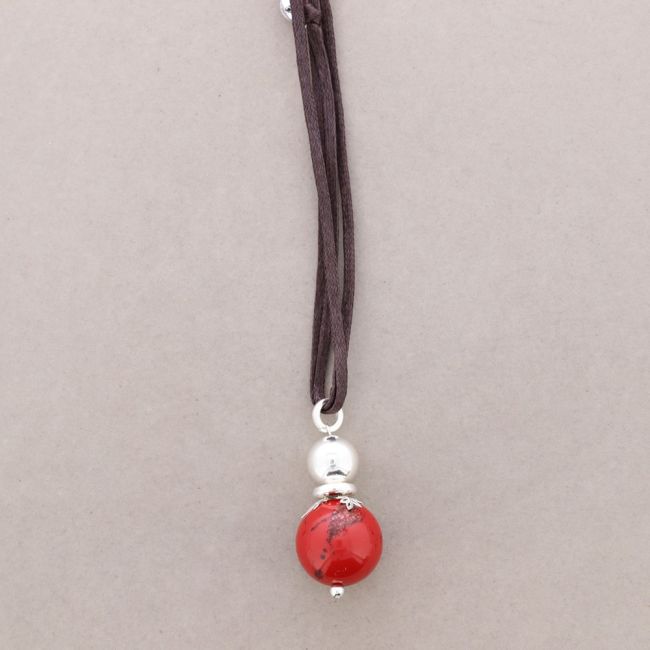LONG NECKLACE METAL RESIN PENDANT