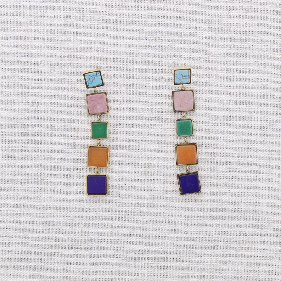 PENDIENTES ACERO PIEDRAS