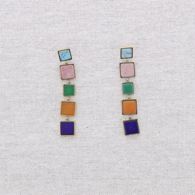 PENDIENTES ACERO PIEDRAS