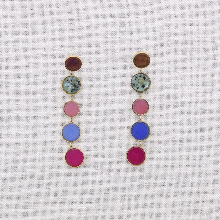 STONE STEEL EARRINGS 2