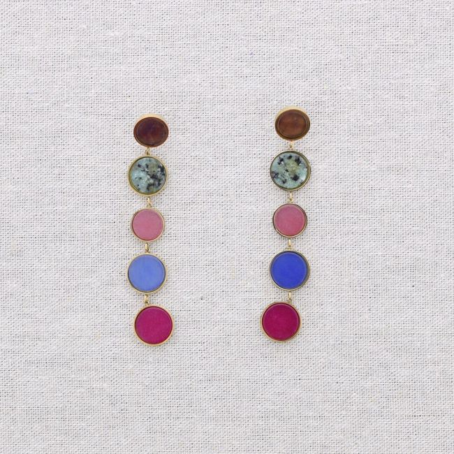 PENDIENTES ACERO PIEDRAS