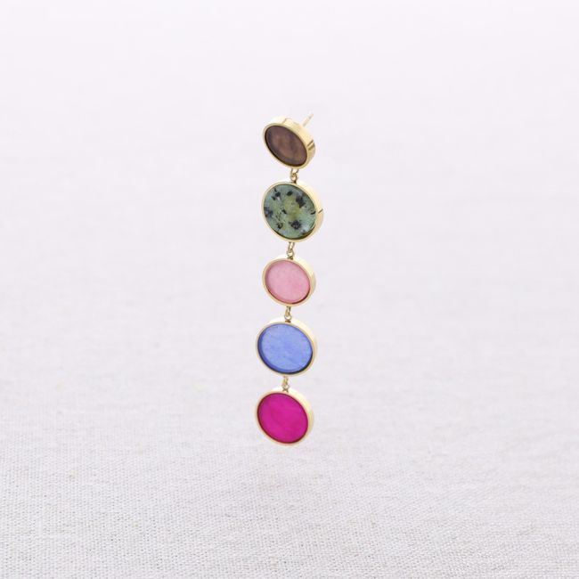 STONE STEEL EARRINGS