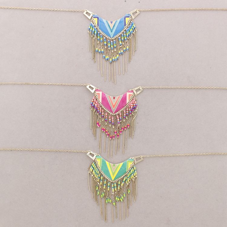 METAL ENAMEL CHOKER PENDANTS 2