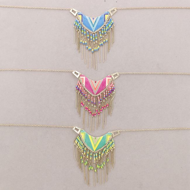 METAL ENAMEL CHOKER PENDANTS