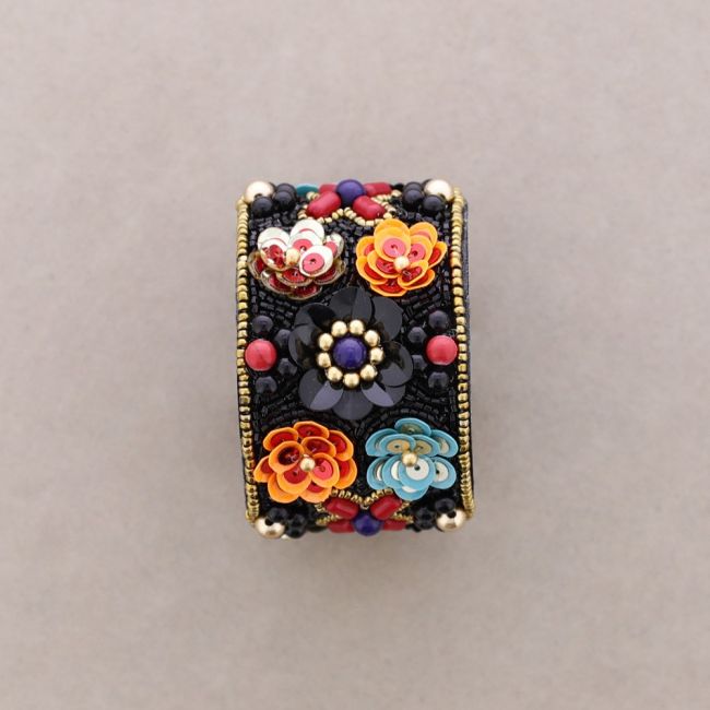 ADJUSTABLE SEQUIN FLOWER BRACELET