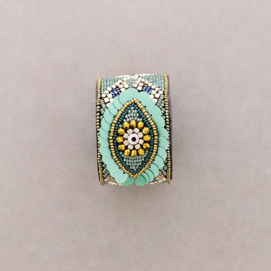 ADJUSTABLE TURKISH EYE SEQUIN BRACELET