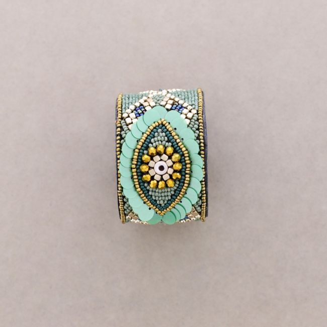 ADJUSTABLE TURKISH EYE SEQUIN BRACELET