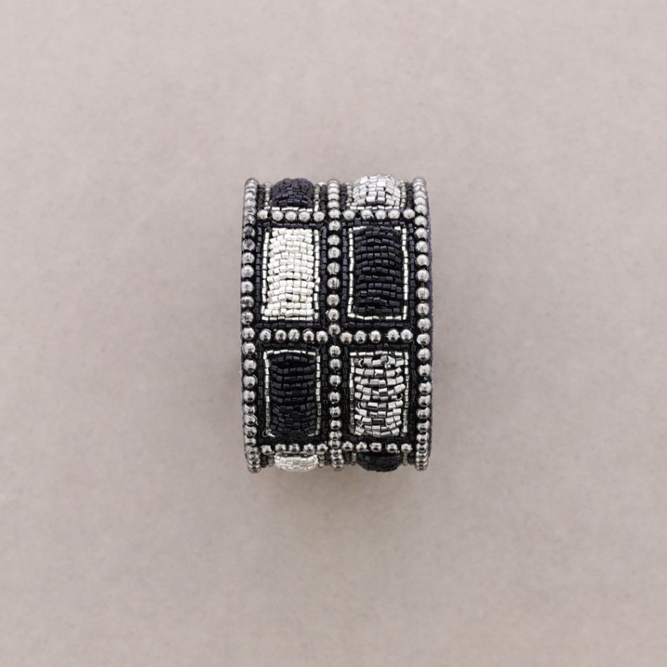 PULSERA AJUSTABLE LENTEJUELAS SEPARACIONES RECTANGULARES
