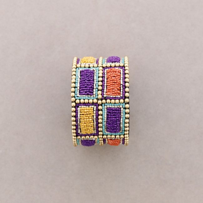 PULSERA AJUSTABLE LENTEJUELAS SEPARACIONES RECTANGULARES