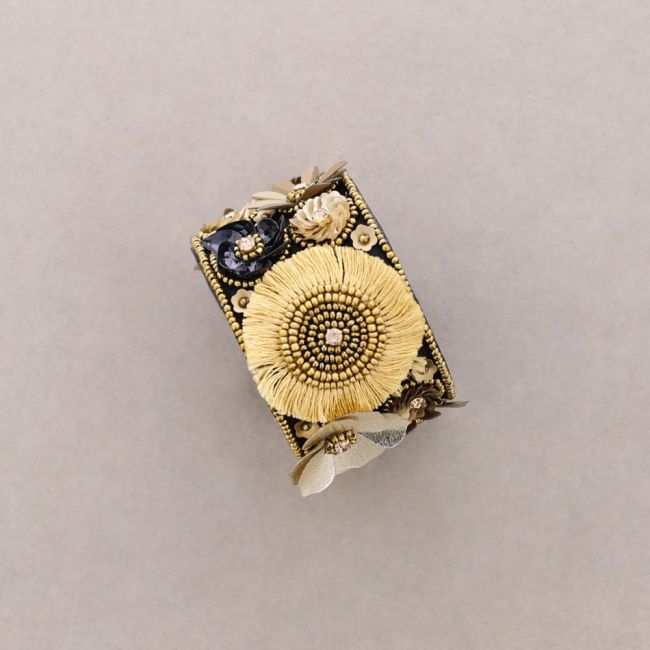 ADJUSTABLE SEQUIN BRACELET MEDAL FRINGE