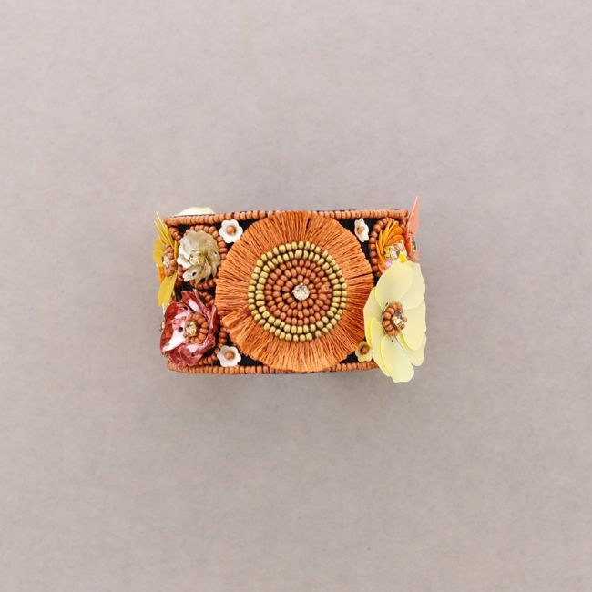 ADJUSTABLE SEQUIN BRACELET MEDAL FRINGE