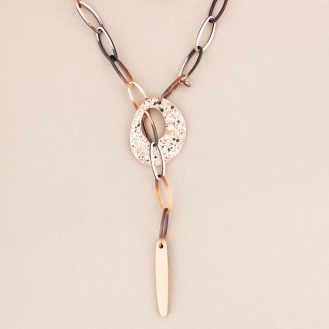 LONG RESIN LINK NECKLACE