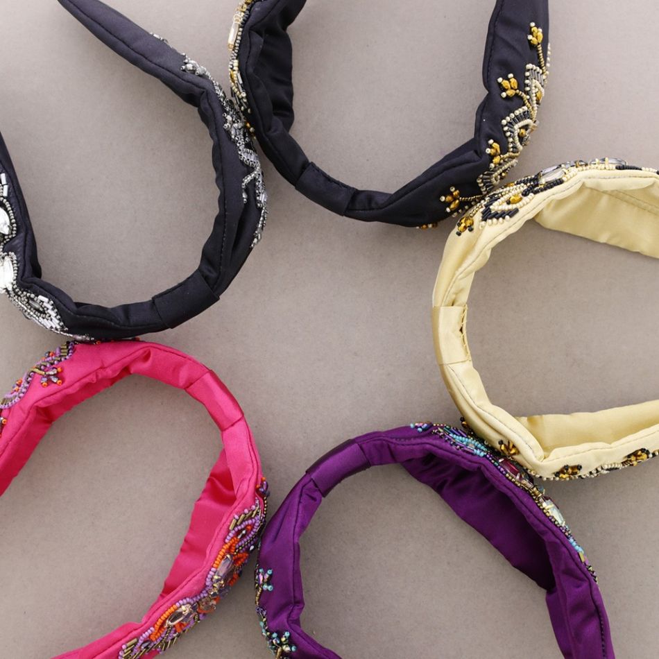HALF FLOWER SEQUIN HEADBAND