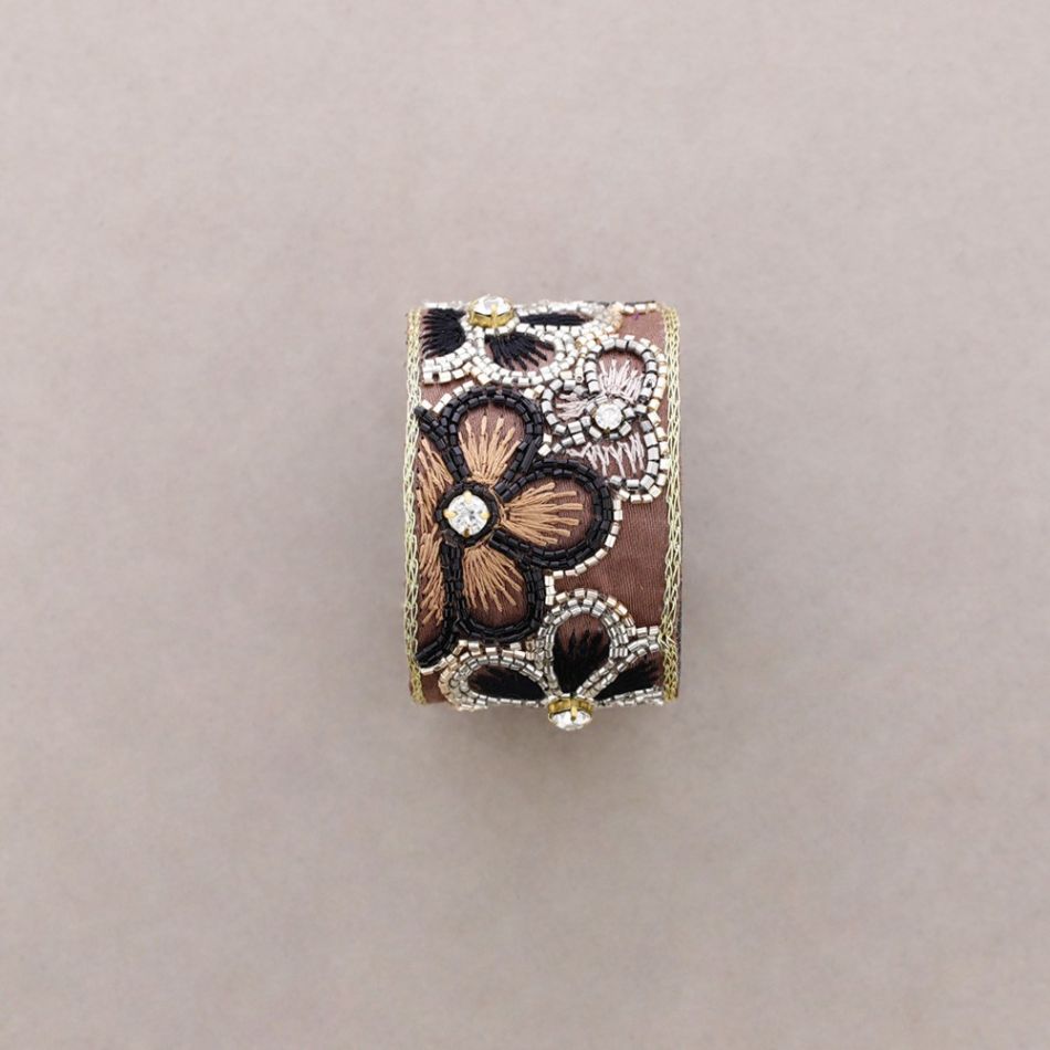 PULSERA AJUSTABLE LENTEJUELAS FLORES