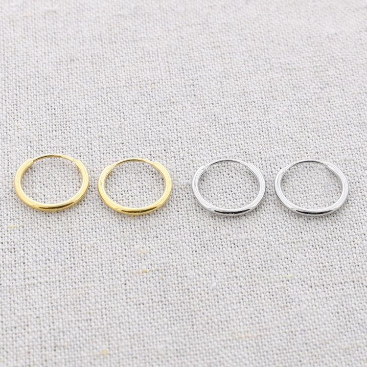 STEEL HOOP EARRINGS 15MM 2