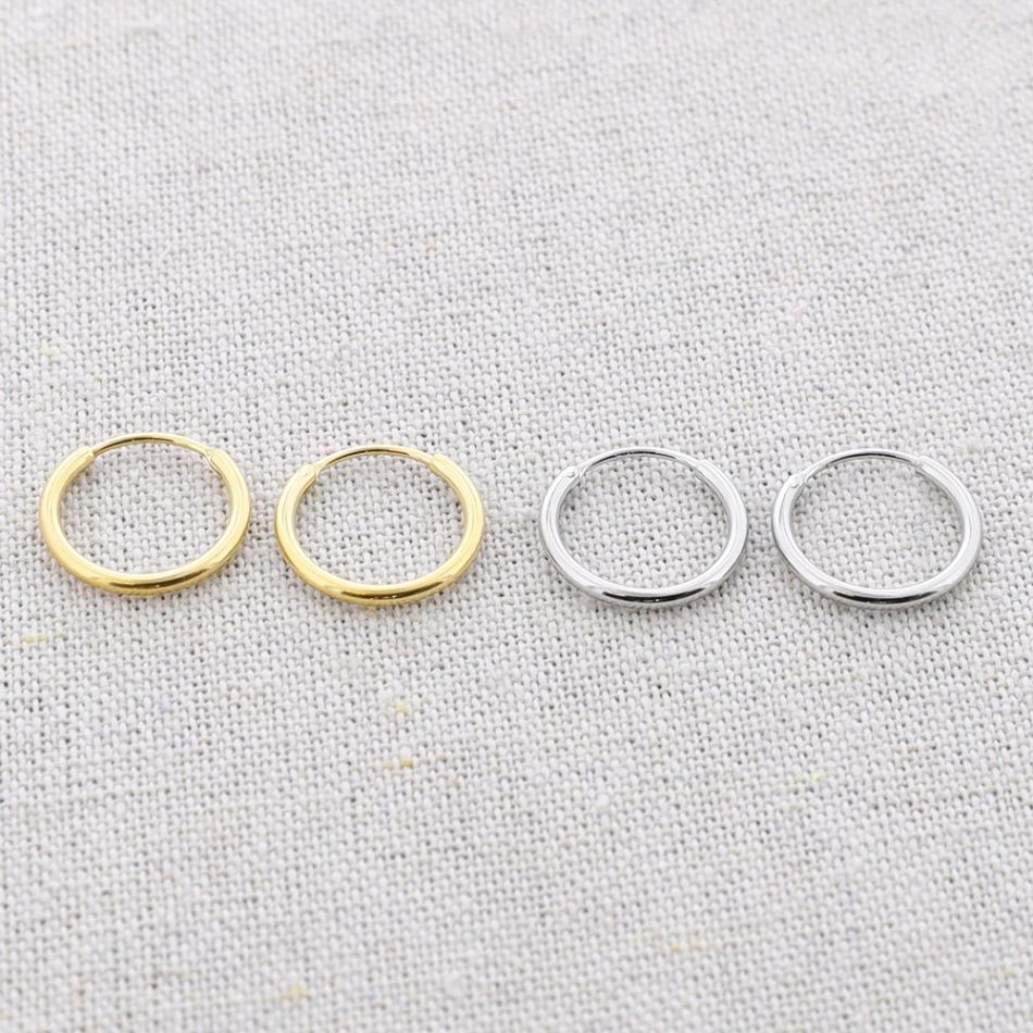 STEEL HOOP EARRINGS 15MM