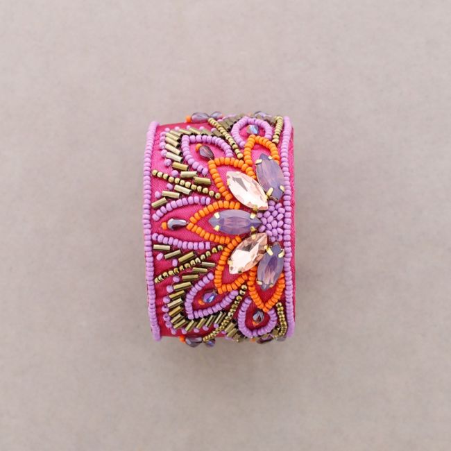PULSERA AJUSTABLE LENTEJUELAS FLORES