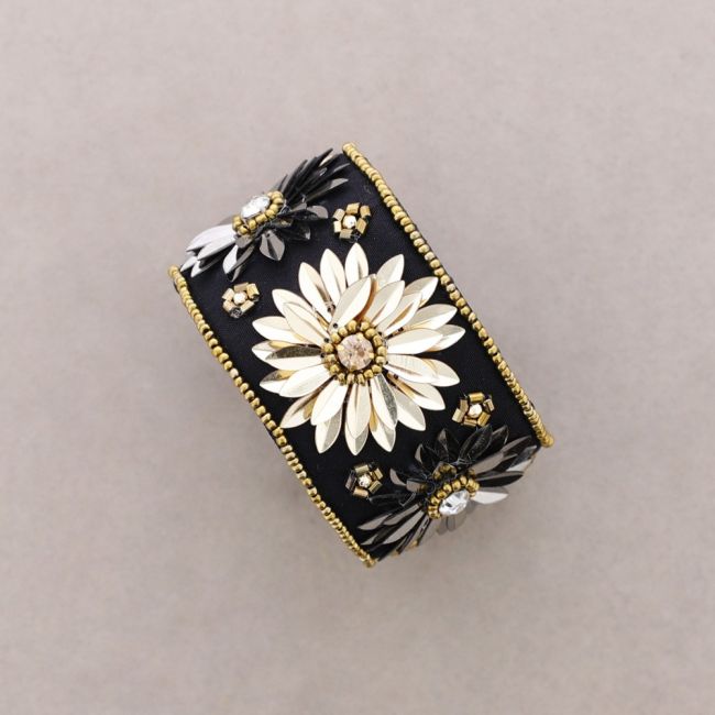PULSERA AJUSTABLE LENTEJUELAS FLORES