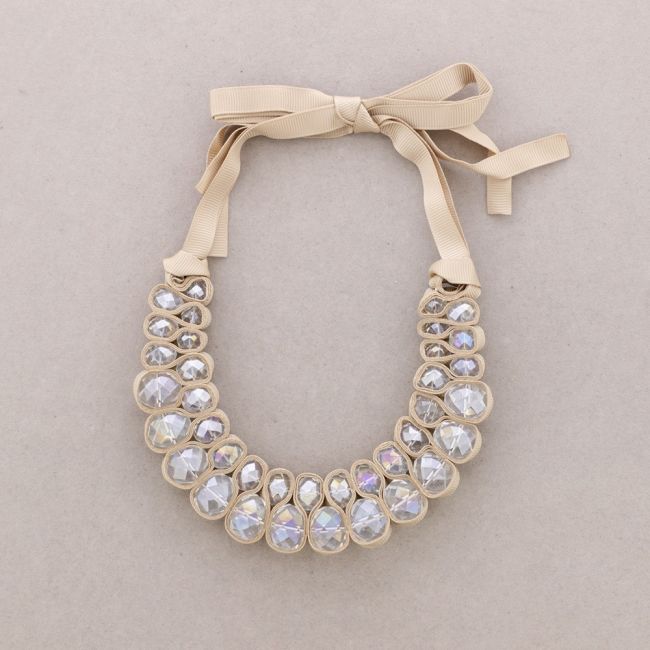 FACETED BEADS BOW CHOKER