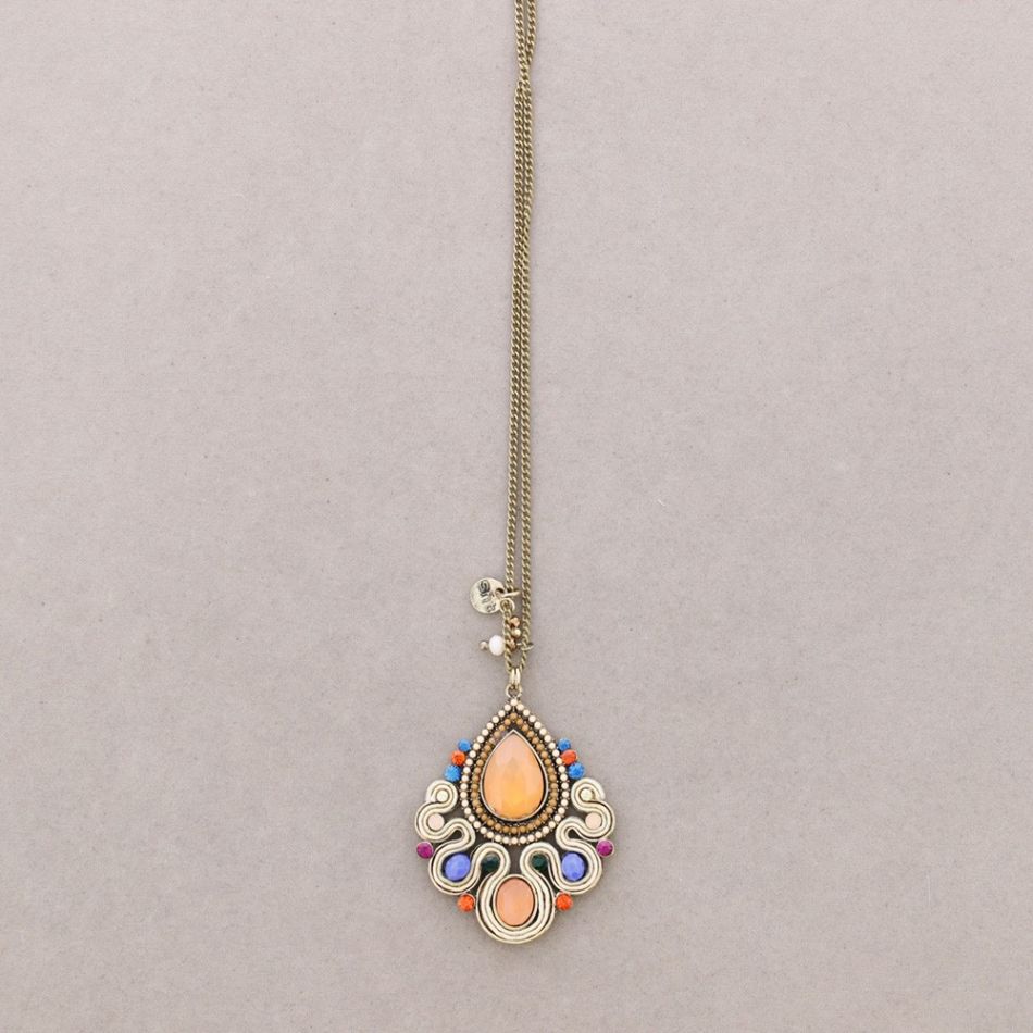 COLLAR LARGO COLG. CUENTAS INCRUSTADAS