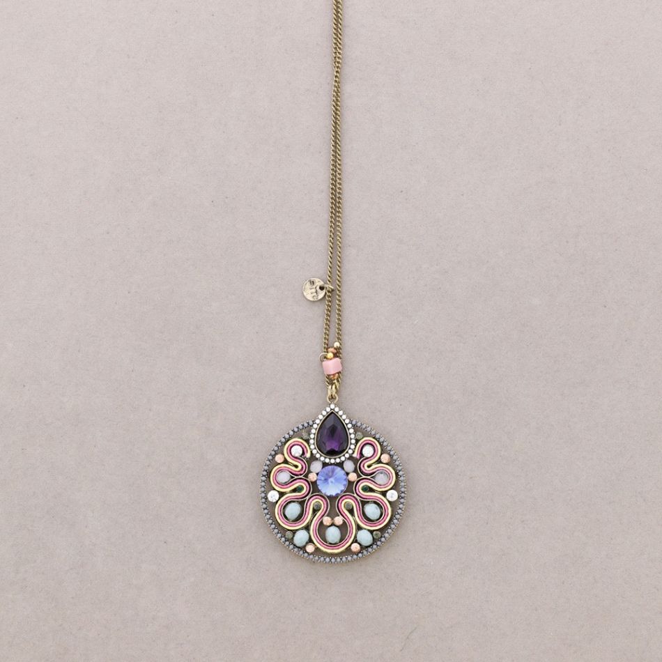 COLLAR LARGO COLG. CUENTAS INCRUSTADAS