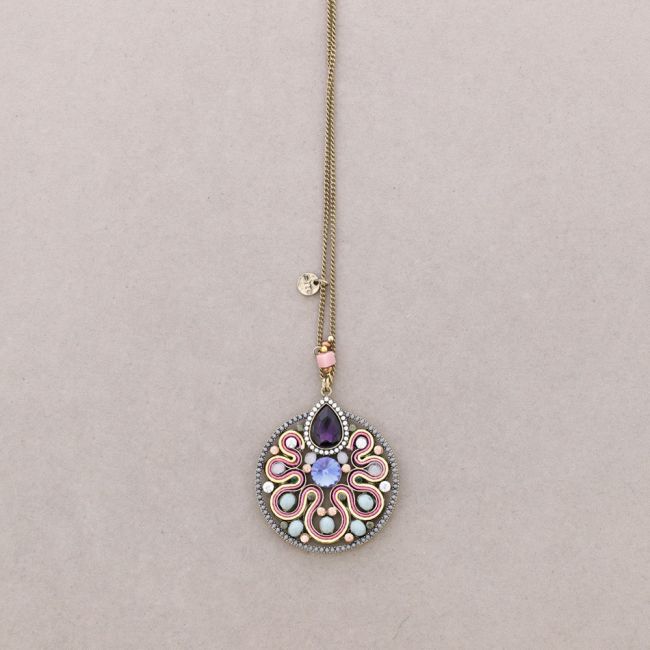 COLLAR LARGO COLG. CUENTAS INCRUSTADAS