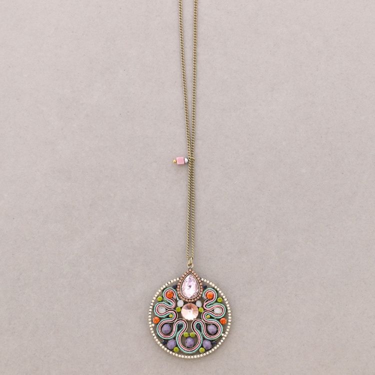 LONG NECKLACE WITH INLAID BEADS 2