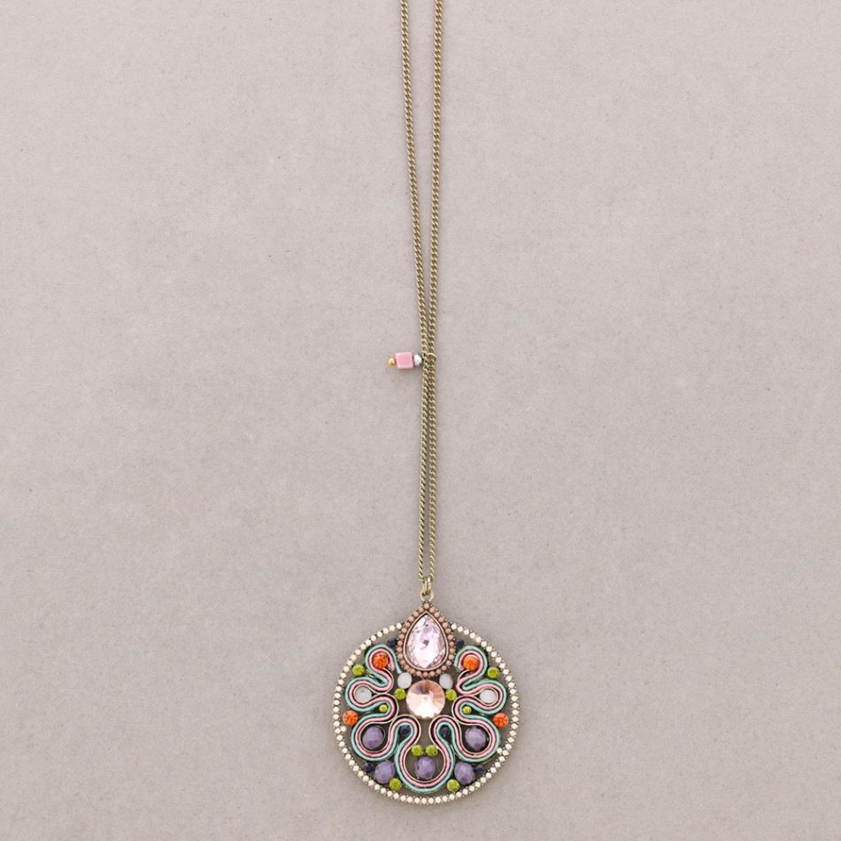 LONG NECKLACE WITH INLAID BEADS