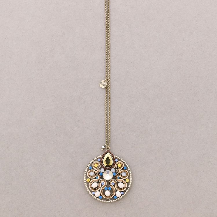 LONG NECKLACE WITH INLAID BEADS