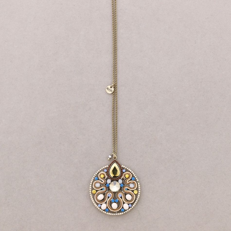 COLLAR LARGO COLG. CUENTAS INCRUSTADAS