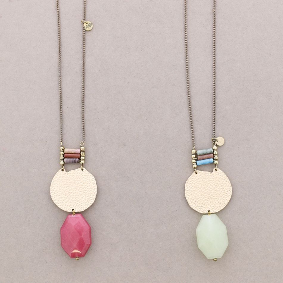COLLAR LARGO COLG. METAL PIEDRAS