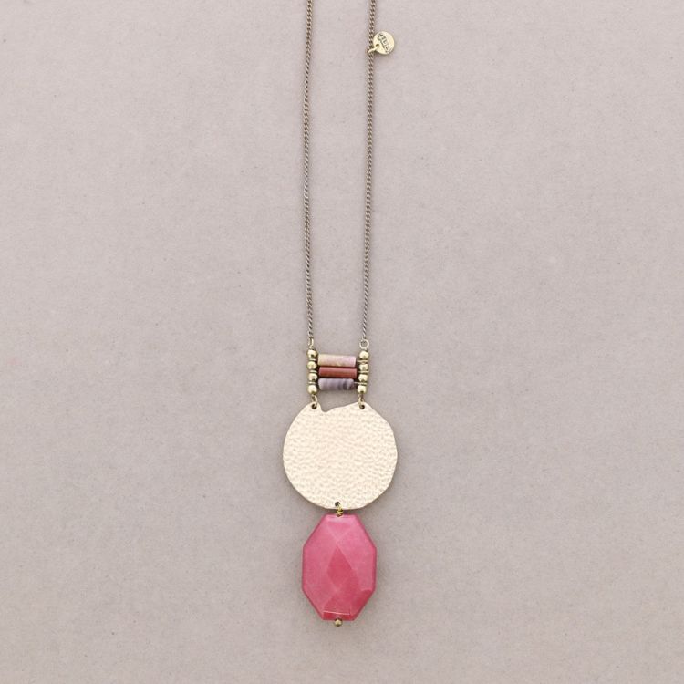 LONG NECKLACE WITH METAL STONES