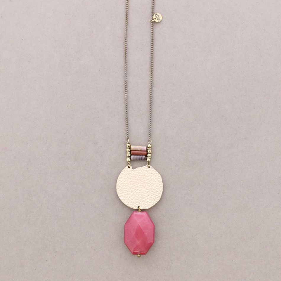LONG NECKLACE WITH METAL STONES