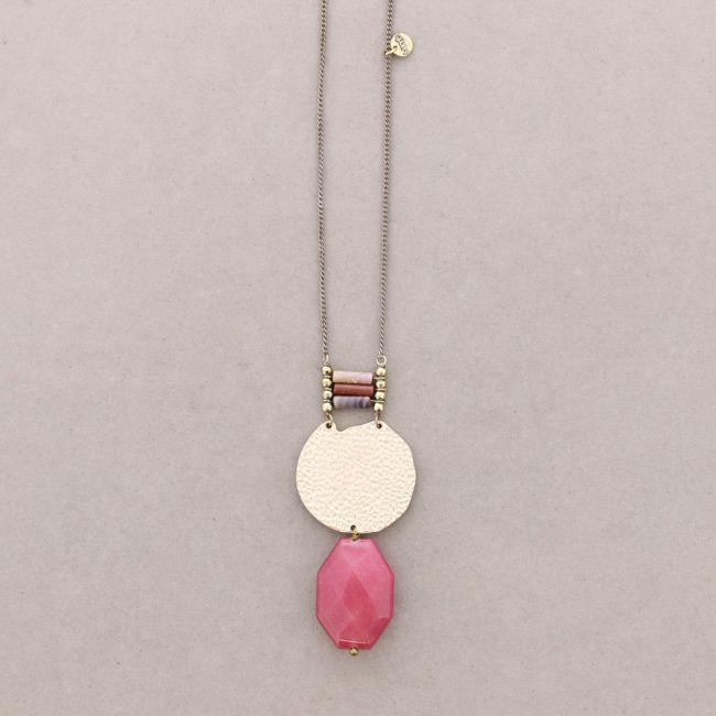 LONG NECKLACE WITH METAL STONES