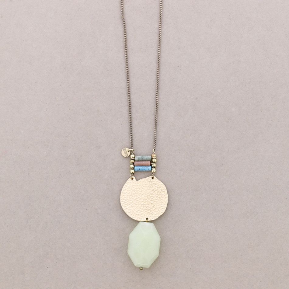 COLLAR LARGO COLG. METAL PIEDRAS