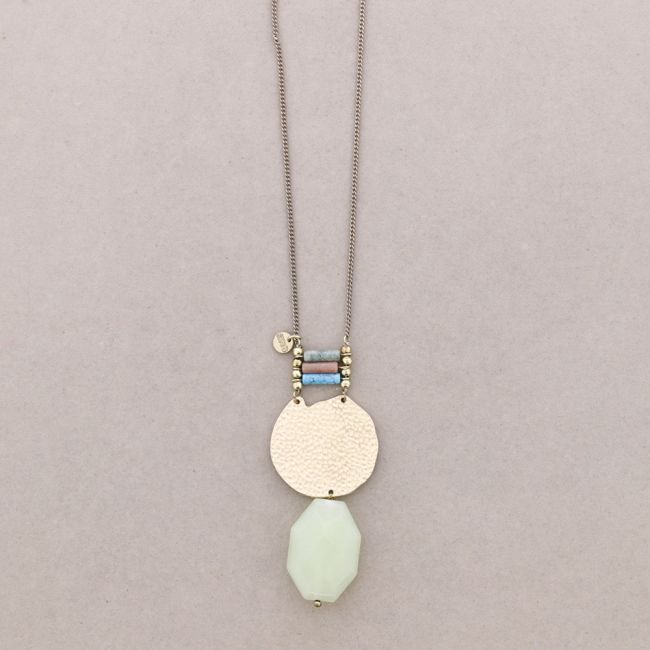 COLLAR LARGO COLG. METAL PIEDRAS