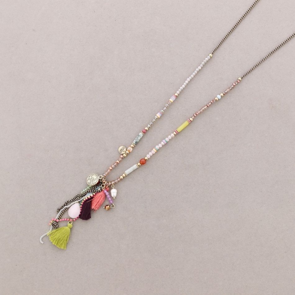 COLLAR LARGO CUENTAS COLGANTES