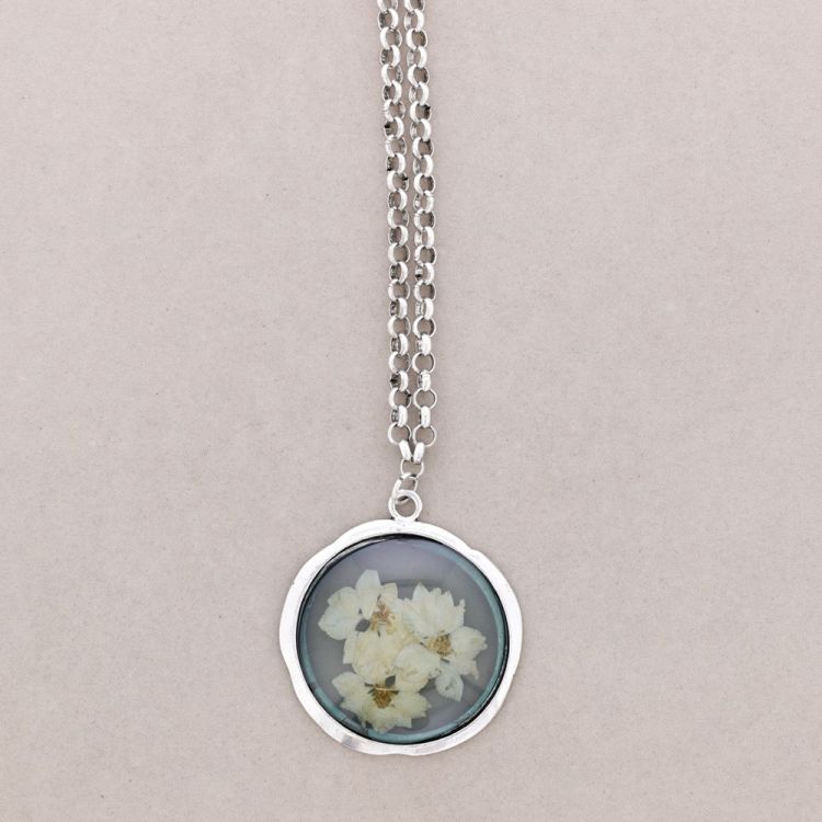 LONG NECKLACE PENDANT METAL RESIN 2
