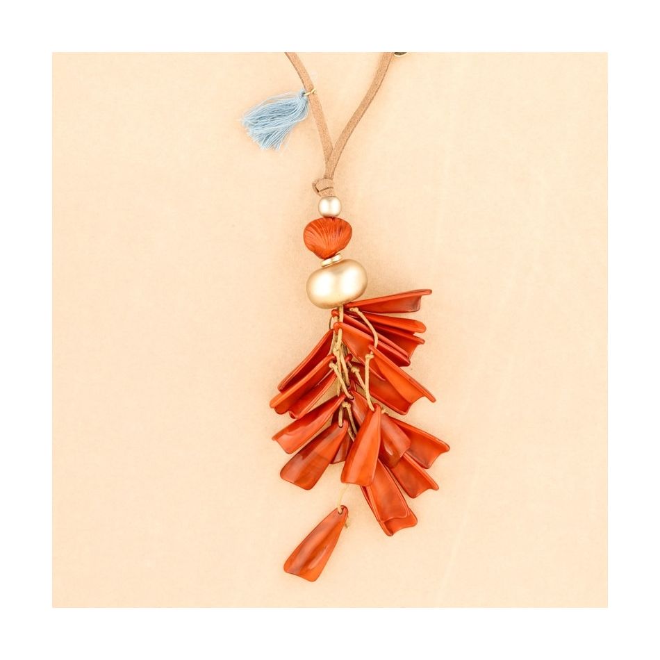 LONG RESIN PENDANT NECKLACE