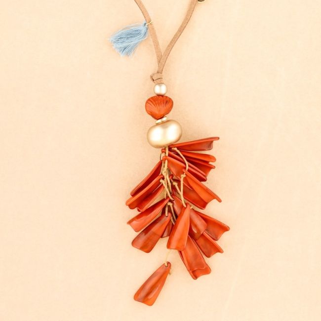 LONG RESIN PENDANT NECKLACE