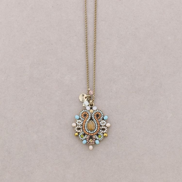 LONG NECKLACE WITH INLAID BEADS