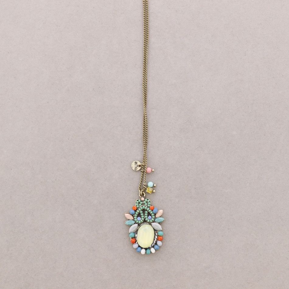 LONG NECKLACE WITH INLAID BEADS