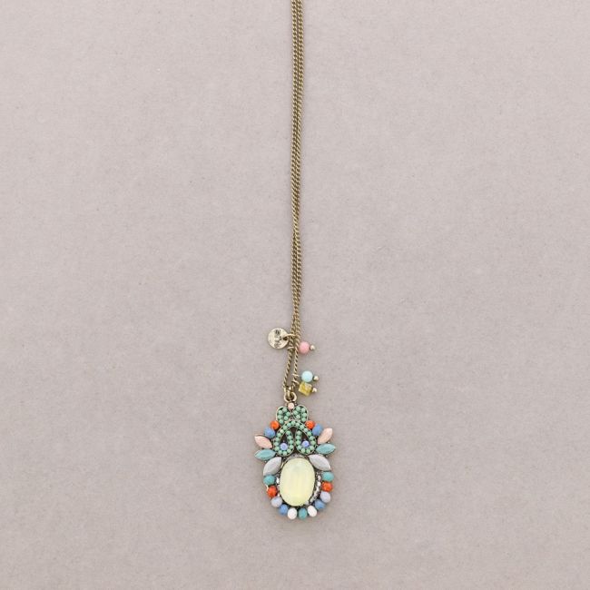 LONG NECKLACE WITH INLAID BEADS