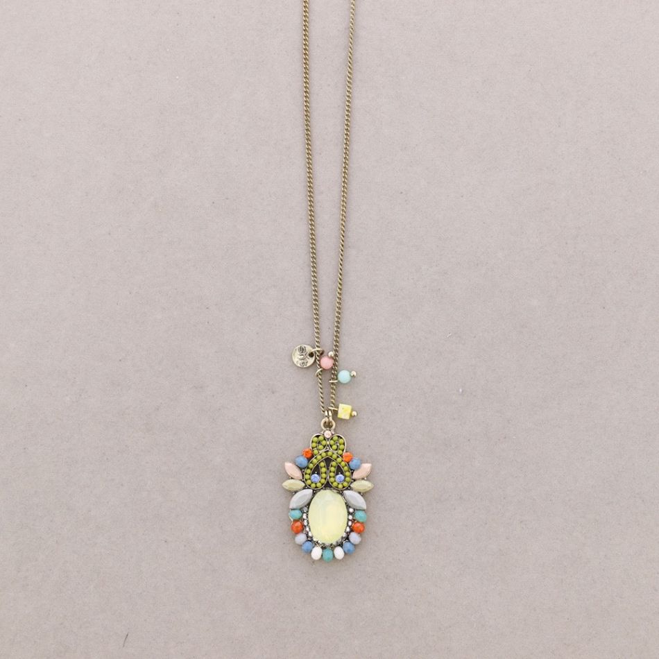 COLLAR LARGO COLG. CUENTAS INCRUSTADAS