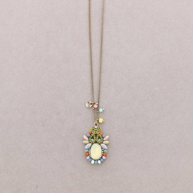 COLLAR LARGO COLG. CUENTAS INCRUSTADAS