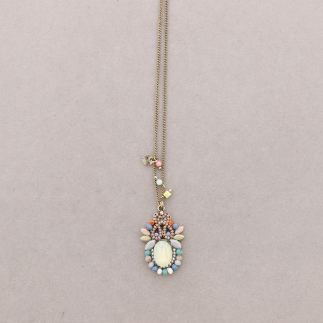 LONG NECKLACE WITH INLAID BEADS